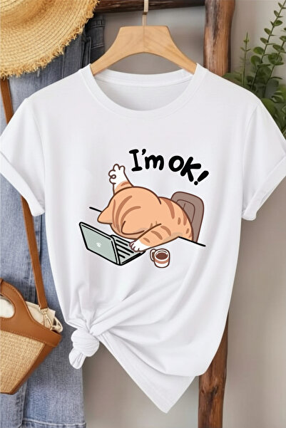 l'eivor Ženska majica sa printom "I'm Ok Cat Design"