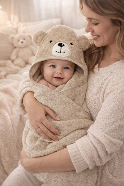 PAMUK HANIM Soft 100% Cotton Baby Girl and Boy Bath Towel Swaddle Teddy Bear ...