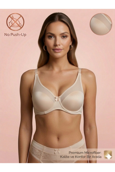 Lavint Homewear MICRO TOPARLAYICI T tul Ü B fără sârmă SUTEN DE CULOAREA PEALEI