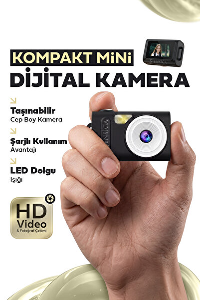 EN SİGA Ultra Kompakt Mini Dijital Kamera HD Video Fotoğraf Çekim Taşınabilir...