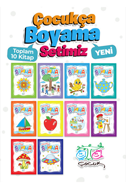 Ata Yayıncılık Çocukça Boyama Seti (10 Kitap)