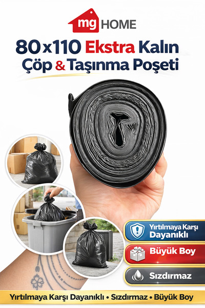 VENON 💜2400 KG Kalın Dayanıklı Eşya Taşıma Ağır Sanayi Çöp Poşeti Siyah Jumb...