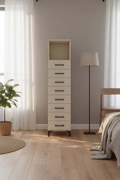 Dienni Arges Dolap Tek Raflı 8 Çekmeceli 44x30x182 Aytaşı-Aytaşı