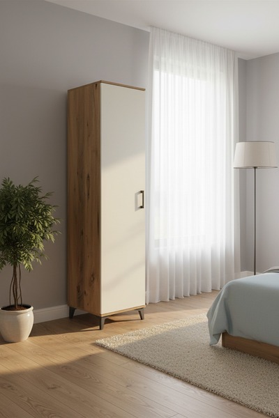 Dienni Arges Dolap 5 Raflı Tek Kapaklı 44x30x221 Çam-Aytaşı