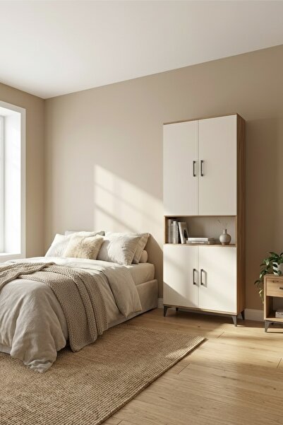 Dienni Arges Dolap 5 Raflı 4 Kapaklı 88x30x221 Çam-Aytaşı