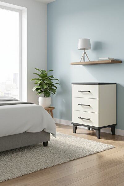 Dienni Hyperion Komodin 3 Çekmeceli 44x44x64 Antrasit-Aytaşı