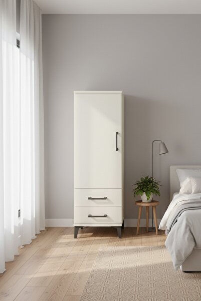 Dienni Hyperion Dolap Tek Raflı 2 Çekmeceli Tek Askılı 44x44x134 Aytaşı-Aytaşı