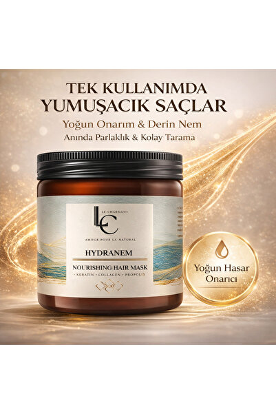 Le Charmant Keratin Saç Maskesi 500 ml Yoğun Onarım & Güçlendirici Kolajen Pr...