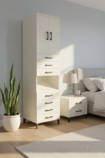 Dienni Hyperion Dolap 3 Raflı 7 Çekmeceli 2 Kapaklı 60x44x243 Aytaşı-Aytaşı