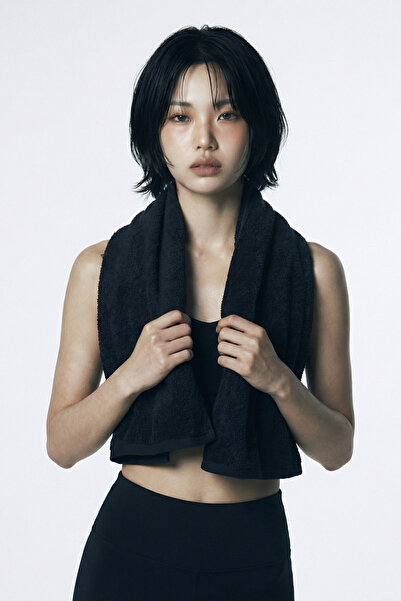 XJIM %100 Pamuk Siyah Spor Sporcu Havlusu Fitness Antrenman Gym Boks İçin Ter...