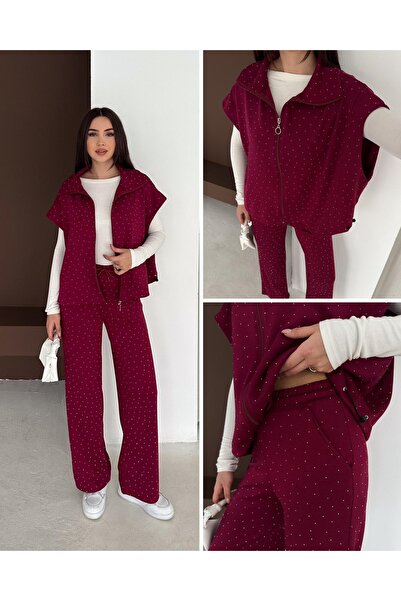 MODA Set de trening Gia Gia Taşlı Bordo