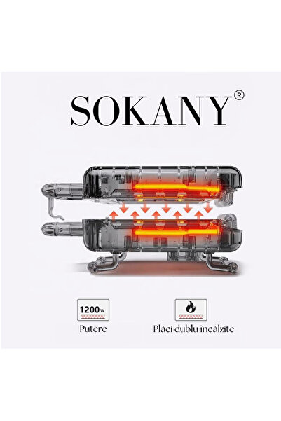 SOKANY Aparat pentru gogosi Sokany, 1200W, 16 gogosi, placi antiaderente, indicator luminos, negru