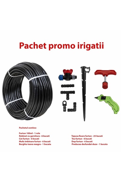FOXMAG24 Set de irigații + furtun de picurare, 16 mm, distanță între picurăto...