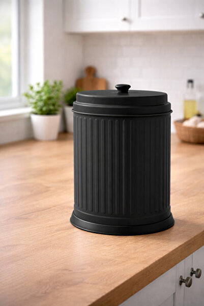 Yufira Life Tezgah Üstü Kapaklı Vintage Model Siyah 3 LT Çöp Kovası – Manuel,...