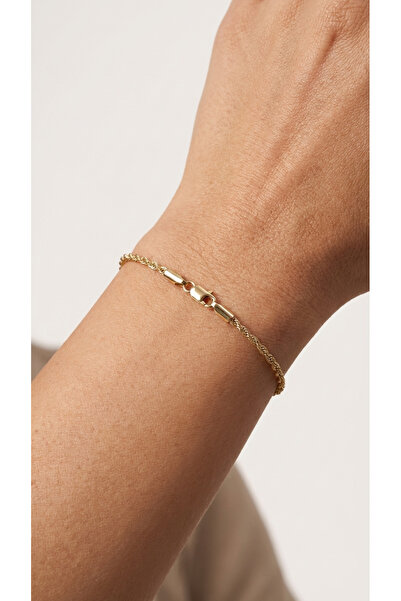 Universal Kadın Gold Burgu Zincir Bileklik - Su Yolu ve Saat Yanı Kombinleneb...