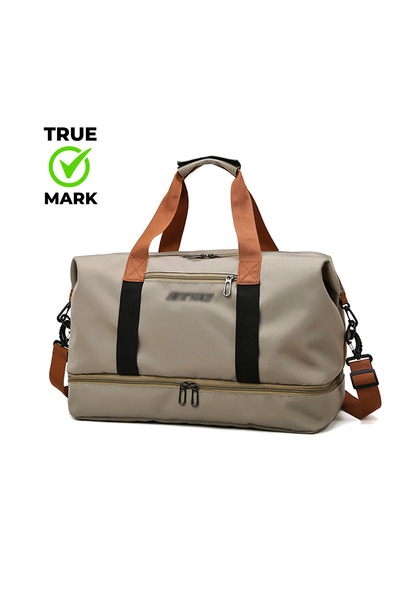 TRUE MARK - Unisex Waterproof Sports Travel Bag, 20–35L, Oxford, Khaki