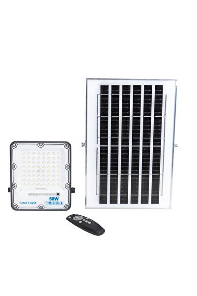 FOXMAG24 Ηλιακός επαναφορτιζόμενος προβολέας LED, 50W, ξεχωριστό πάνελ, με τη...