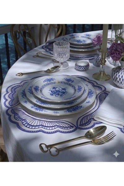 İNCİ ÇEYİZ 1 Piece of Faux Leather with Double-Sided Use and Embroidered Deta...