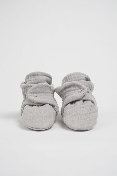 BabyZilla Organik Pamuk Müslin Bebek Patiği, Yenidoğan Yazlık Panduf