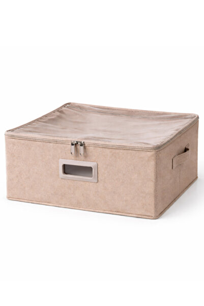 OEM Premium textile storage box, foldable, with zipper and lid, 35x26x20 cm, ...