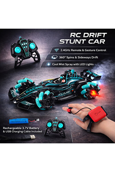 Bebelul Steam Race Car, Lights, Sounds and Dual Control GREEN