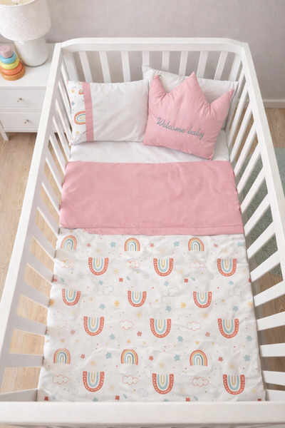 GÜLERBEBECİX Çocuk Uyku Seti Yorgan,Yastik,Çarşaf ve Kırlent Set