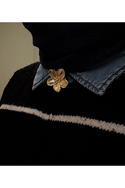 faden official 2 adet Altın kaplama çiçek tak-çıkar düğme broşu