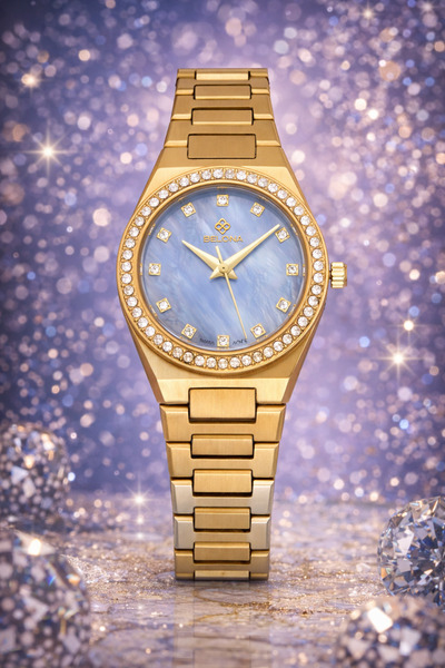 belona Luxury Women's Waterproof Stainless Steel Watch, Premium Gift Box Edition