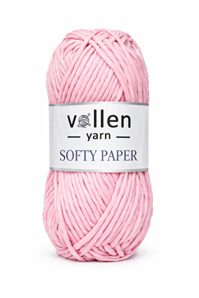 vollen yarn Ροζ μαλακό χάρτινο σχοινί Raffia - Σχοινί για χόμπι, κεντήματα, π...