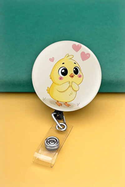 Apptakı Yavru Civciv Metal Buton Yoyo Yaka Kartığı Kart Tutucu Yoyo Kartlık -...