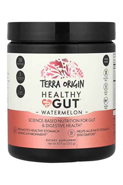 Terra Origin Healthy Gut Watermelon 30-Servings with L-Glutamine, Zinc, Gluco...