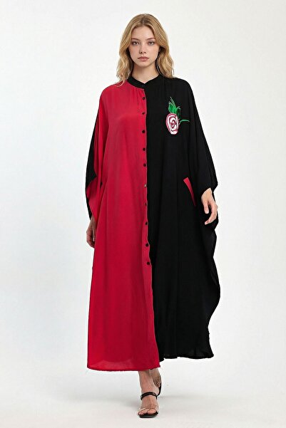 loia Women's Red Embroidered Maxi Length Woven Viscose Stylish Dress L26-Bcvl...