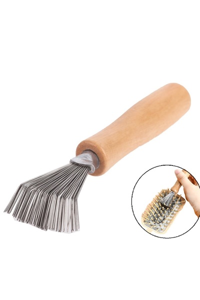 Schulzz Prohair Natural Saç Fırçası Ve Tarak Temizleyici Doğal Ahşap Saplı Ve...