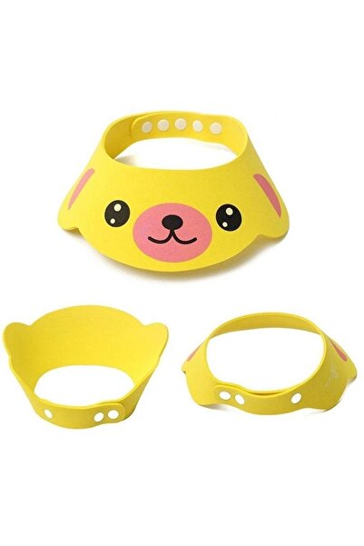 Schulzz Sevimli Yellow Teddy Ayıcık Esnek Ayarlı Pratik Rahat Eva Köpük Bebek Ve Çocuk Banyo Siperlik Şapka