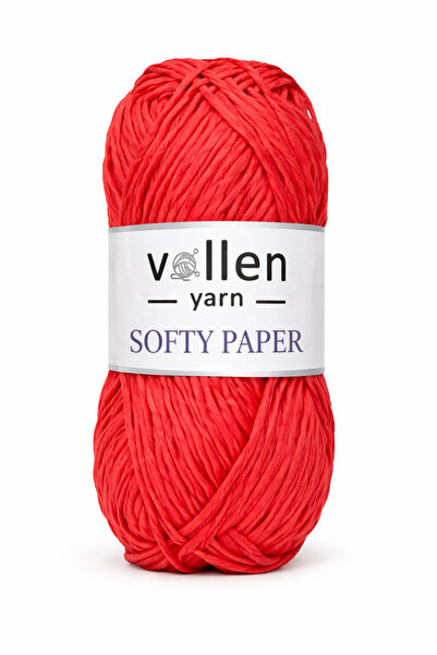 vollen yarn Κόκκινο Μαλακό Νήμα από Χαρτί Ράφια - Νήμα για Χόμπι, Πλέξιμο με ...