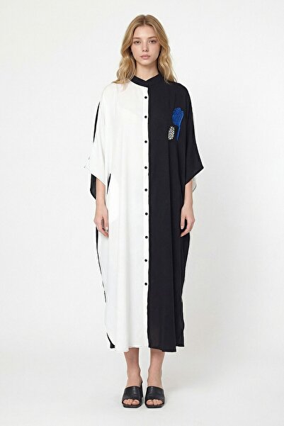 loia Women's White Embroidered Maxi Length Woven Viscose Stylish Dress L26-Bc...