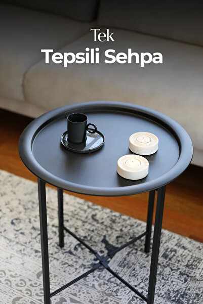 hemetalaksesuar Katlanır Tepsili Sehpa Çıkarılabilir Tepsili Modern Koltuk Ya...