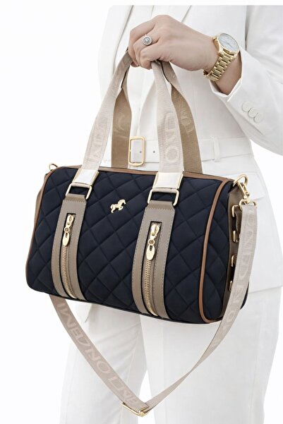 POLO BAG حزام طويل قابل للتعديل من ميامي بولو للسيدات مكون من حقيبة كتف أقسام