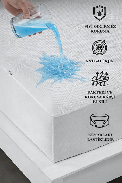 Reverance Bambu Soft Desenli Su Sıvı Geçirmez Fitted Alez Premium Full Kenar ...