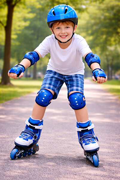 NW NessiWorld Bisiklet Kaykay Paten Çocuk Kaskı Ve Dizlik Set