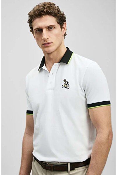 Lufian 111040242 Zane Smart Ανδρικό T-Shirt Μπλούζα πόλο ΛΕΥΚΟ