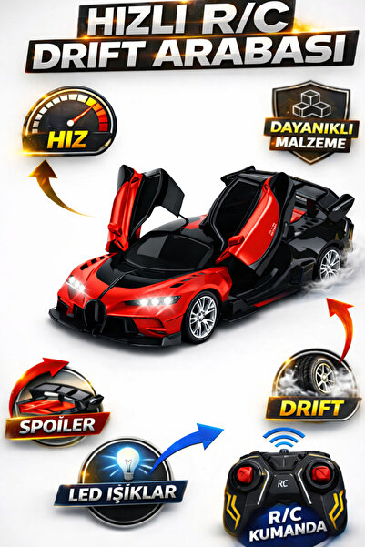 YILDIRIM OYUNCAK Uzaktan Kumandalı R/C Led Işıklı Drift Özellikli Sport Tasar...