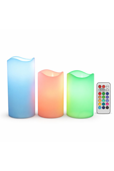 Generic شموع LED بدون لهب 3 قطع مع ريموت – إضاءة ملونة ديكور للمناسبات والديك...