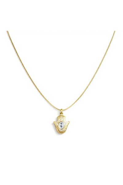 LEROSY CO. Gold Vintage Stone Necklace Women's Steel