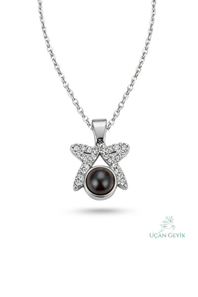 UçanGeyik Fiyonk Şeklinde 100 Dilde Seni Seviyorum Projeksiyonlu Kolye - Gri ...