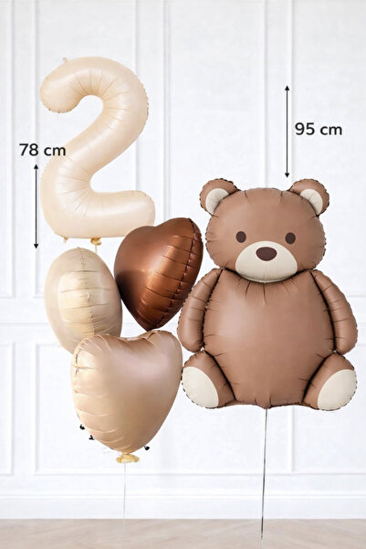 BALON DİYARI 2 Yaş Temalı Retro Ayıcıklı Doğum Günü Balon Seti