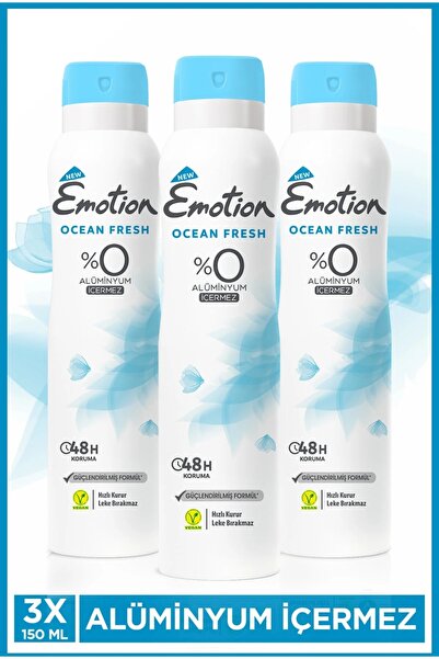 Emotion Ocean Fresh Kadın Deodorant 150 ml 3'lü Avantaj Paketi