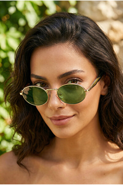 MONAL Pery Black Sunglasses Oval Gold Frame Black Organic Glass 50 Ekartman