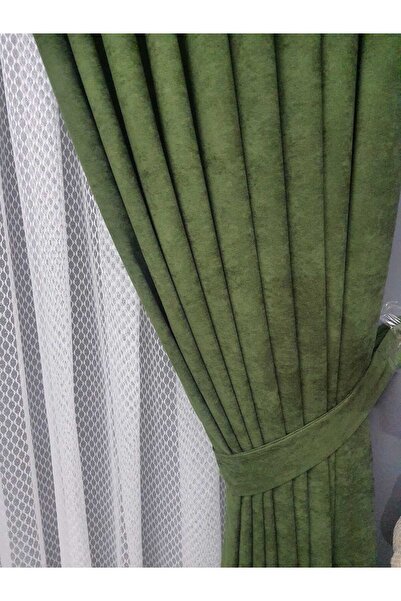 Karesi ÇİMEN YEŞİLİ SIK PİLELİ 1X3 FON PERDE TEK KANAT 9198