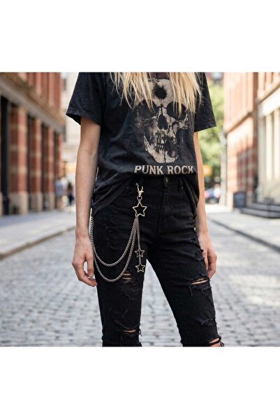 Corvus kolye&bileklik Yıldız Detaylı Pantalon Zinciri